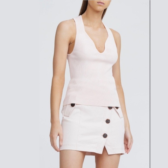 Significant Other Dacia Rib-Knit Tank Top Sleeveless Cross Back - Picture 2 of 11